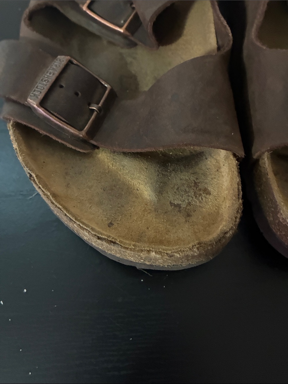 dark brown Birkenstock Arizona sandals featuring dual strap size Men’s EU43 M10 - Picture 5 of 11